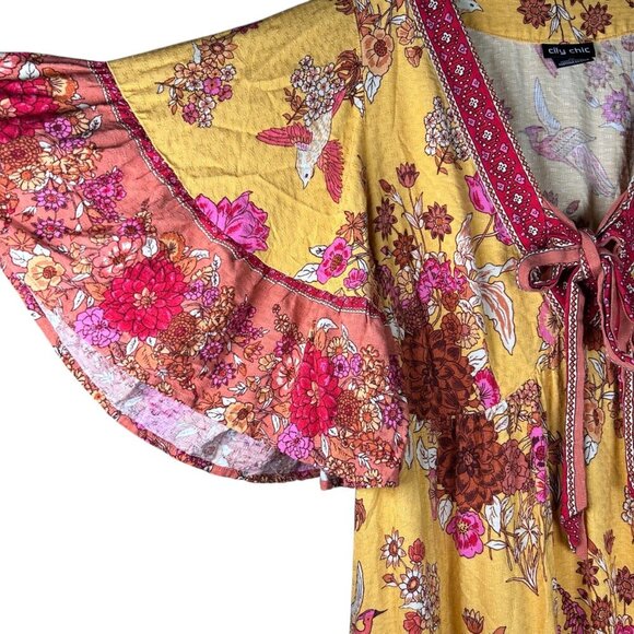 City Chic Venice Plus Size XS/14 Dress Boho Oversized Cottage Flowy Romantic - Picture 2 of 8